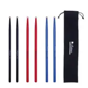 3 Pairs Drum Sticks 7A for Kids and Beginners Classic Maple Wood Drumsticks B...