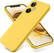 Back Case Cover Compatible with OnePlus Nord N30 Phone Case Anti-Scratch Thin Slim Liquid Silicone Soft TPU Rubber Full Camera Protection Bumper Pure Color Simple Cover W Wrist Band Protective Case(Ye