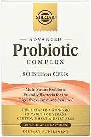Solgar Advanced Probiotic Complex, 30 Vegetable Capsules - 80 Billion CFU Multi Strain Probiotic - Everyday Care for Digestive & Immune Systems - Non-GMO, Vegan, Gluten & Dairy Free, 30 Servings
