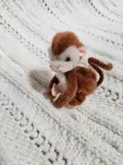 HTF Vintage ARA Austria 2.5” Monkey Animal Plush 100% Wool Woolies Pocket Pet