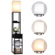 Floor Lamp with Table,2 USB,1Outlet and Drawer,3 Color Temperatures LED Black-9