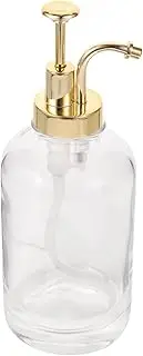 [KAILIKETIY] Glass Soap Dispenser with Pump Reusable Transparent Syrup Bottle for Honey Liquid Soap Sugar Durable Glass Design Compact Kitchen Accessory