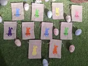 Personalised Easter Drawstring Burlap Bags