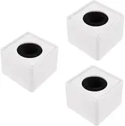 GOOHOCHY 3pcs Microphone Pop Filter Abs Condenser Mic Cube Logo Flag Station Interview Mic Accessory