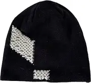 [SKUZA] Knitted Hat,Thicken Beanie Hat for Girls Windproof Foldable Knit Beret Skull Cap Winter Hat Color Matching Keep Warm Cyclling Hat