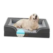 Memory Foam XL Dog Bed with Bolsters, 42.0"L x 30.0"W x 8.5"Th Dark Grey