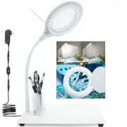 2-in-1 10X Magnifying Glass with Light and Stand, LED Large Base White