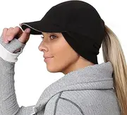 [TrailHeads] Fleece Ponytail Hat with Drop Down Ear Warmer | The Trailblazer Adventure Hat for Women