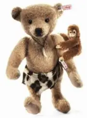 STEIFF "JOHNNY AND JOCKO" EAN 035104 MOHAIR BEAR WITH MINIATURE CHIMPANZEE