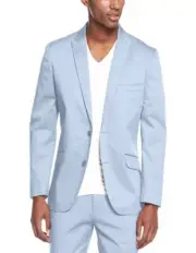INC Men's Peak Lapel Collins Two Button Slim Fit Sport Coat Light Blue XXL
