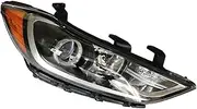 Compatible With Hyundai Elantra Halogen 2017 2018 Headlight Headlamps Left Or Right Side Black Headlight Assembly(Right)