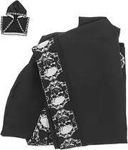 Ipetboom Skull Cape Medieval Costume Hooded Cloak for Women Short Cape Party Wear Black
