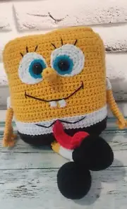 SpongeBob SquarePants. Knitted Soft Toy, Handmade Souvenir, Baby Gift