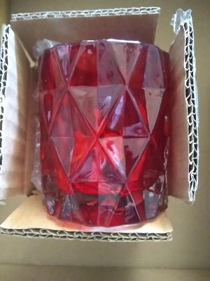 New Red Yankee Candle Fractal Votive Holder 3"