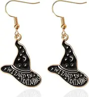 Halloween Witch Hat Earrings for Girls and Women - Weird Cosplay Accessories for Costume Party Decorations
