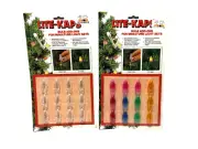 2 Packs Vtg Lite-Kaps Bulb Add-Ons Mini Lights NIP Clear & Multicolored 12 ea