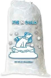 20 Lb Ice Qty 100 Bags with Drawstring Closure 50 microns