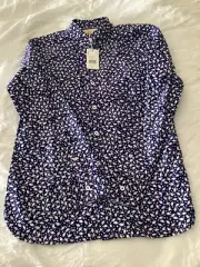 mini boden oxford shirt space theme size 13/14 new with tags
