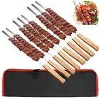 8pcs Kabab Koobideh Skewers 17 Inch Stainless Steel Grilling BBQ Skewer Reusable