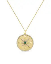 Forever Creations Signature Collection 14K 0.80 ct. tw. Diamond & Emerald Necklace