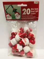 Vintage 20 Mini Santa Head Light Covers, NIP!