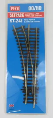 Peco Setrack ST-241 HO Scale No. 2 Radius Code 100 LH Left Hand Turnout Switch