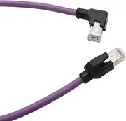 Ethernet Network RJ45 CAT6 Cable for EtherCAT Profinet Industrial Automation Camera Internet Router LAN Printer Computer Switch Server Game Console Modem, 2m, Purple, Right Angled to Straight
