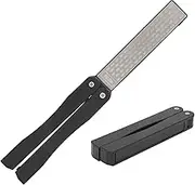 QANYEGN Folding Whetstone, Outdoor Folding Pocket Whetstone, Garden Tool Sharpener, Double Sided Knife Sharpening Stone 600 Grit/400 Grit
