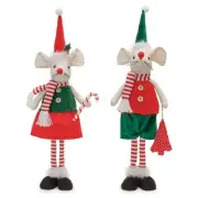 Plush Holiday Mouse Shelf Sitter (Set of 2)