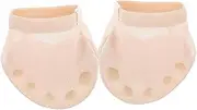 [Mipcase] Breathable Mesh Shoes Women's Half Sole Socks Dancer Socks Toe Thong Non-Slip Sole Beige
