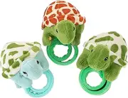 KOMBIUDA 3pcs Stuffed Turtle Slap Bracelets Cute Plush Wristband for Parties Comfortable and Decorative Cartoon Hugger Birthday Xmas present