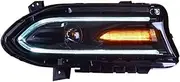 Headlight Assembly Compatible With Dodge Charger 2015-2020 LED DRL LED Turn Signal Xenon Low Beam High Beam