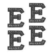 10 Pcs Iron on Letter Patches, Letter E Rhinestone Alphabet Applique, Black