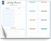 Clever Fox Weekly Desk Planner - Desktop To Do List Notepad & Planning Pad for Boosting Productivity, 50 Tear Off Journal Sheets, Size: 8.5" x 11" - Blue