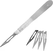 PKN1214/3/11 Scalpel Tool Set with 5 x Blades, Silver, 23cm