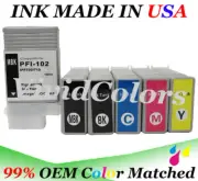 6 Pack Adaptable PFI 102 ink cartridge fits Canon imageprograf Printer PFI102