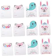 SHOWERORO Boys and Girls Greeting Cards Set Classroom Valentines Day with Pencils Look