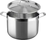 Duxtop Whole-Clad Tri-Ply Stainless Steel Stockpot with Lid, 8 Quart, Kitchen Induction Cookware