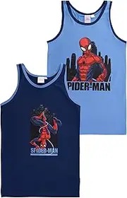 [United Labels] Marvel Spider-Man Vest for Boys - Children's Tank Top Shirt Underwear Blue (Pack of 2)