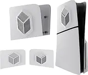 2 Pcs Cover Plates with Cooling Vents for New PS5 Slim Console Disc Edition, Protective Shell Panels Replacement Faceplate Backplate Compatible with New Playstation 5 Accessories (White)
