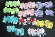 Super Value pack 100 Dog Grooming Bows Polka-Dot Variety color 1.5 inch