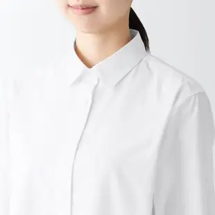 【MUJI 無印良品】女有機棉水洗平織布長袖襯衫(共6色)