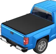 ALCYBD Hard Folding Tru Bed Tonneau Cover Compatiable with Compatible for Sierra 1500 Classic&Silve(2014 2015 2016 2017 2018) 5.8 Ft Short Box W/O Rambox, Tri Fold