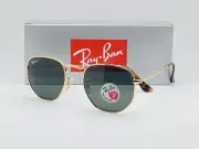 Ray-Ban Hexagonal 51mm Polarized Sunglasses - Gold Frame / Green Lenses RB3548N