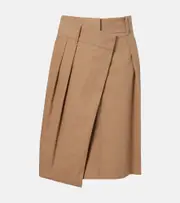[Loewe] Loewe Draped cotton midi skirt UK 14 beige