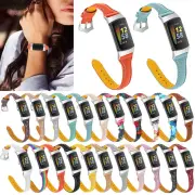 For Fitbit Charge 6 5 Genuine Leather Wristband Band Bracelet Replacement Strap