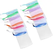 Baluue 20pcs Handmade Soap Foaming Nets Soap Saver Pouch for Shower Wall Hanging Natural Material Gentle Cleansing Easy to Use Random