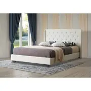 Dudley King Size Fabric Bed Frame in Beige