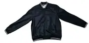 "New" Ben Sherman Jacket Navy Blue Rib Collar Trim Snap Front Pockets - Size: M