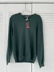 NWT Van Heusen Flex Men's Green Pullover Sweater Soft Comfort - Size M